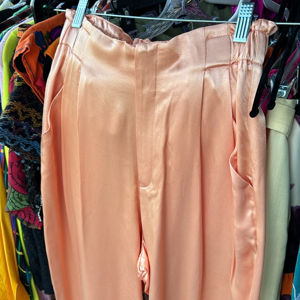 Zara Peach Pantone Satin Trouser - Picture 3 of 8